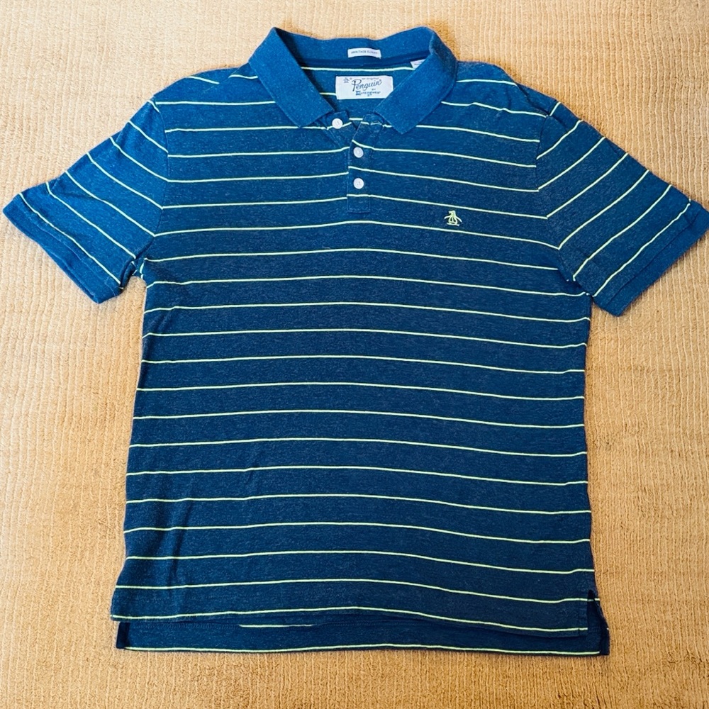 Penguin Blue Polo with stripes